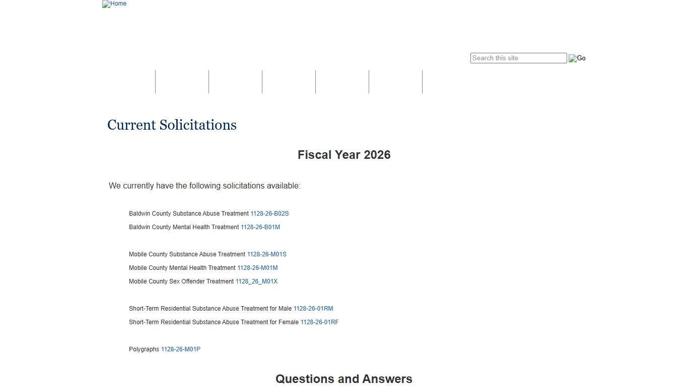 Current Solicitations Southern District of Alabama United States Probation Office